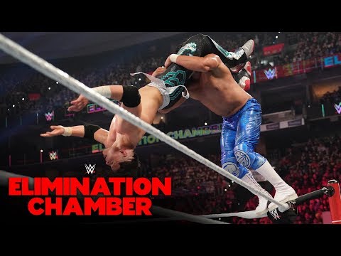 Humberto Carrillo hits a Neat Hurricanrana on Andrade: WWE Elimination Chamber 2020 (WWE Community)