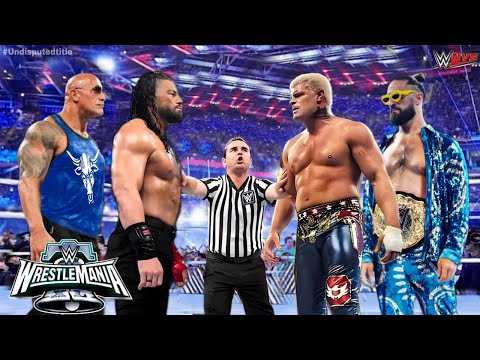WWE 11 March 2024 Roman Reigns & the Rock vs Cody Rhodes & Seth Rollins Mark Team Match Highlights