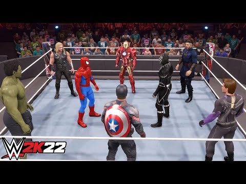 I Put All Avengers in Battle Royale Match – WWE 2K22 PS5 [4K HDR]