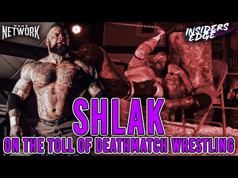 SHLAK talks referring to the toll that Deathmatch Wrestling has on his body