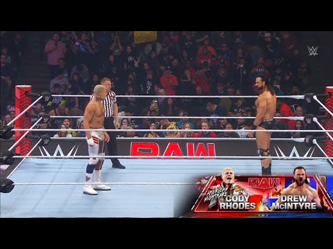 Lucha Completa: Cody Rhodes Vs Drew McIntyre – WWE Raw 19/02/2024 (En Español)